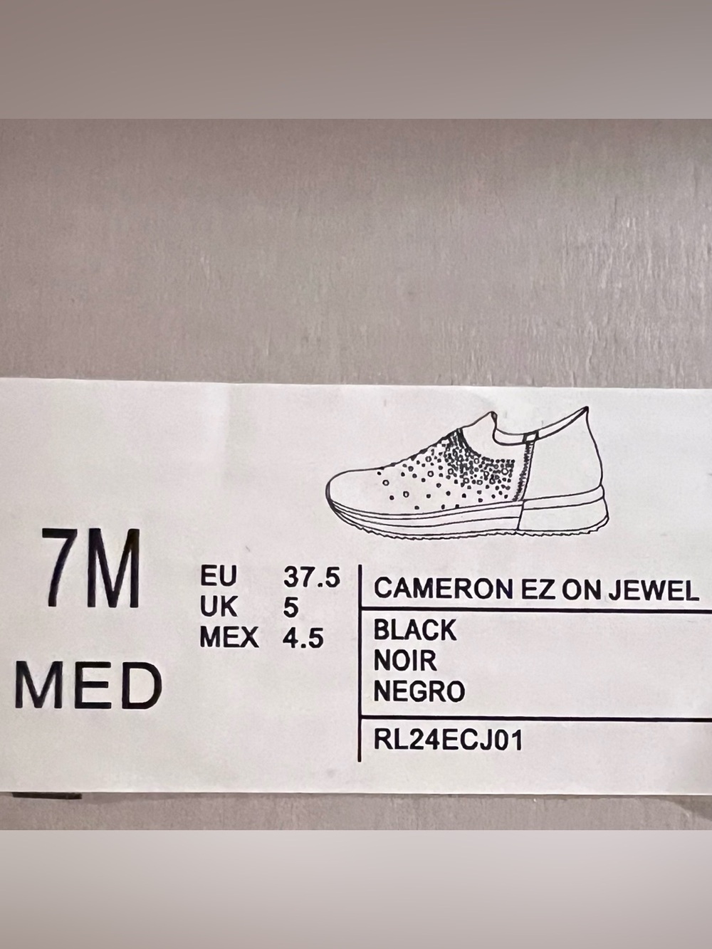 Kenneth Cole Reaction Cameron EZ Slip on Jeweled Jogger Sneaker Black White SZ 7 - Picture 8 of 9